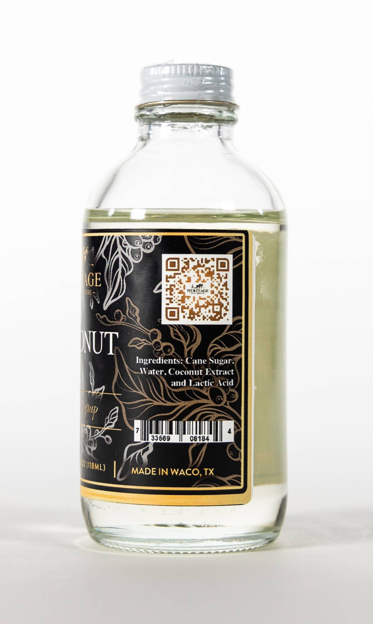 Heritage Food Crafters - Wholesale Flavored Syrup - Specialty Coffee and Beverage Syrup - Coconut 4oz1