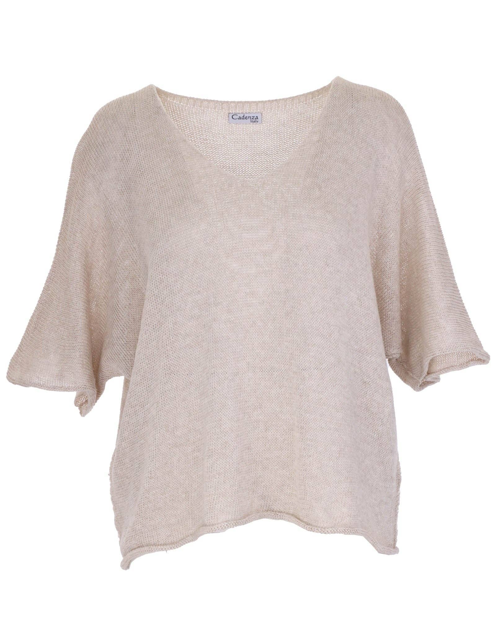 Cadenza Italy Ltd - Wholesale Knit Top - Women's - Cotton Blend V Neck Tunic Top0