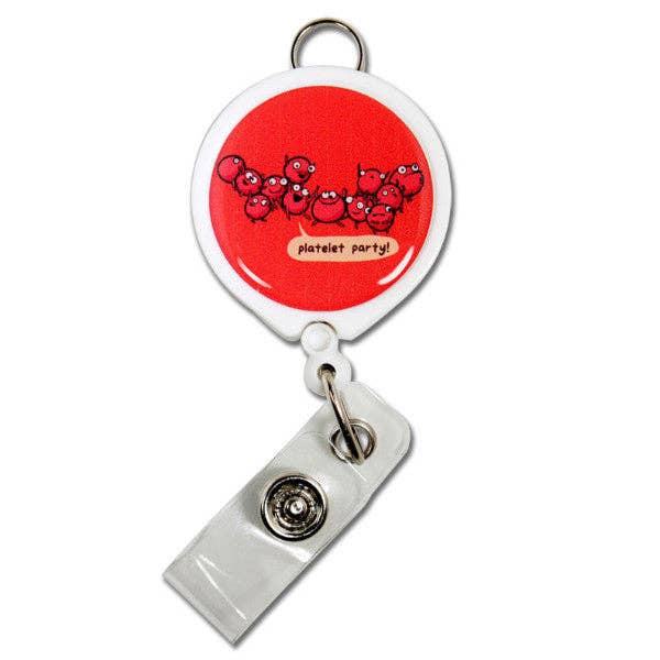 Platelet Party ID Badge Reel for wholesale by The Awkward Yeti