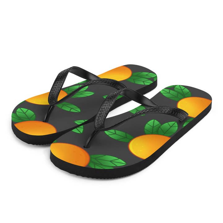 Oranges Print Flip-Flops for wholesale by emilyckohl