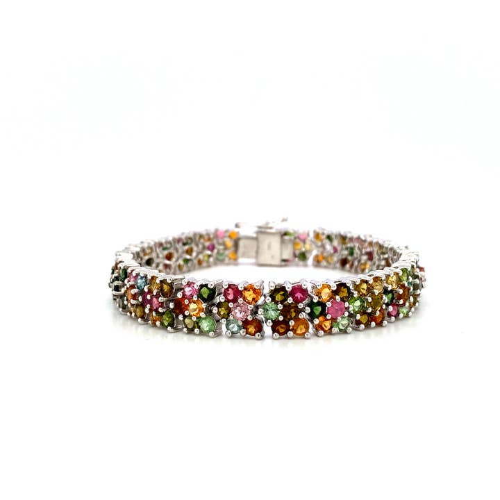 Bracciale multi tormalina in argento sterling 925 - KSD 4632 per la vendita all'ingrosso da parte di Kotawala Jewels
