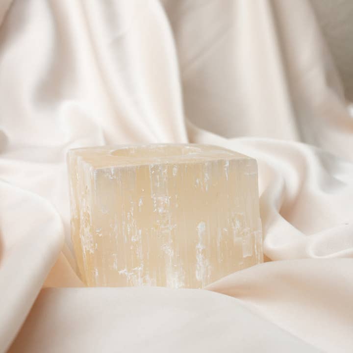 ANAS CRYSTALCARE BV - Vendita all'ingrosso Portacandele - Lampada da tè quadrata Selenite