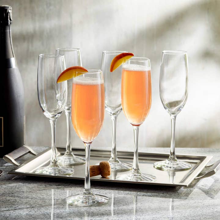 Libbey - Wholesale Champagne Flute - Libbey Entertaining Essentials Flute Glasses, 8oz, Set of 6