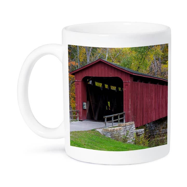 3dRose - Wholesale Coffee Mug - 3dRose, Covered Bridge over Mill Creek, Indiana, USA, Mug8