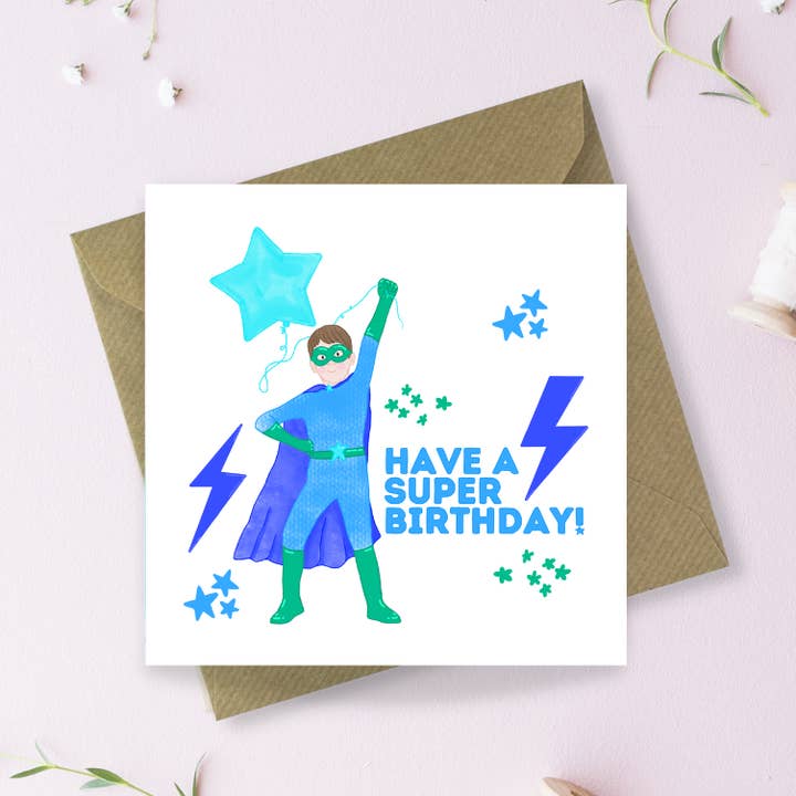 Super Boy Birthday Greetings Card for wholesale by Sayers Studio