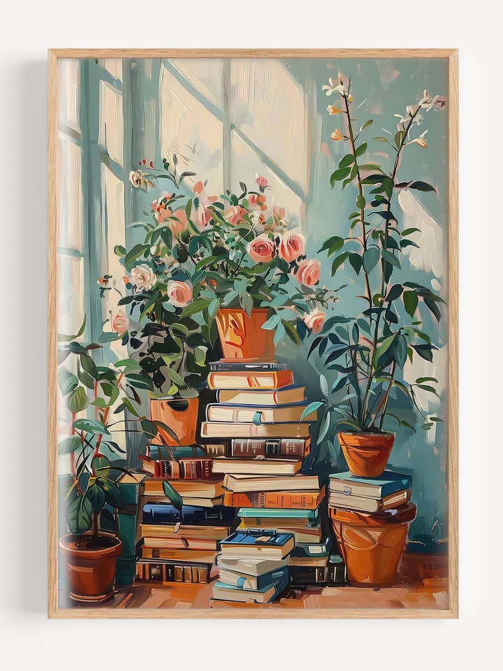 Livros e Plantas I105-23 por atacado de Peardrop Prints