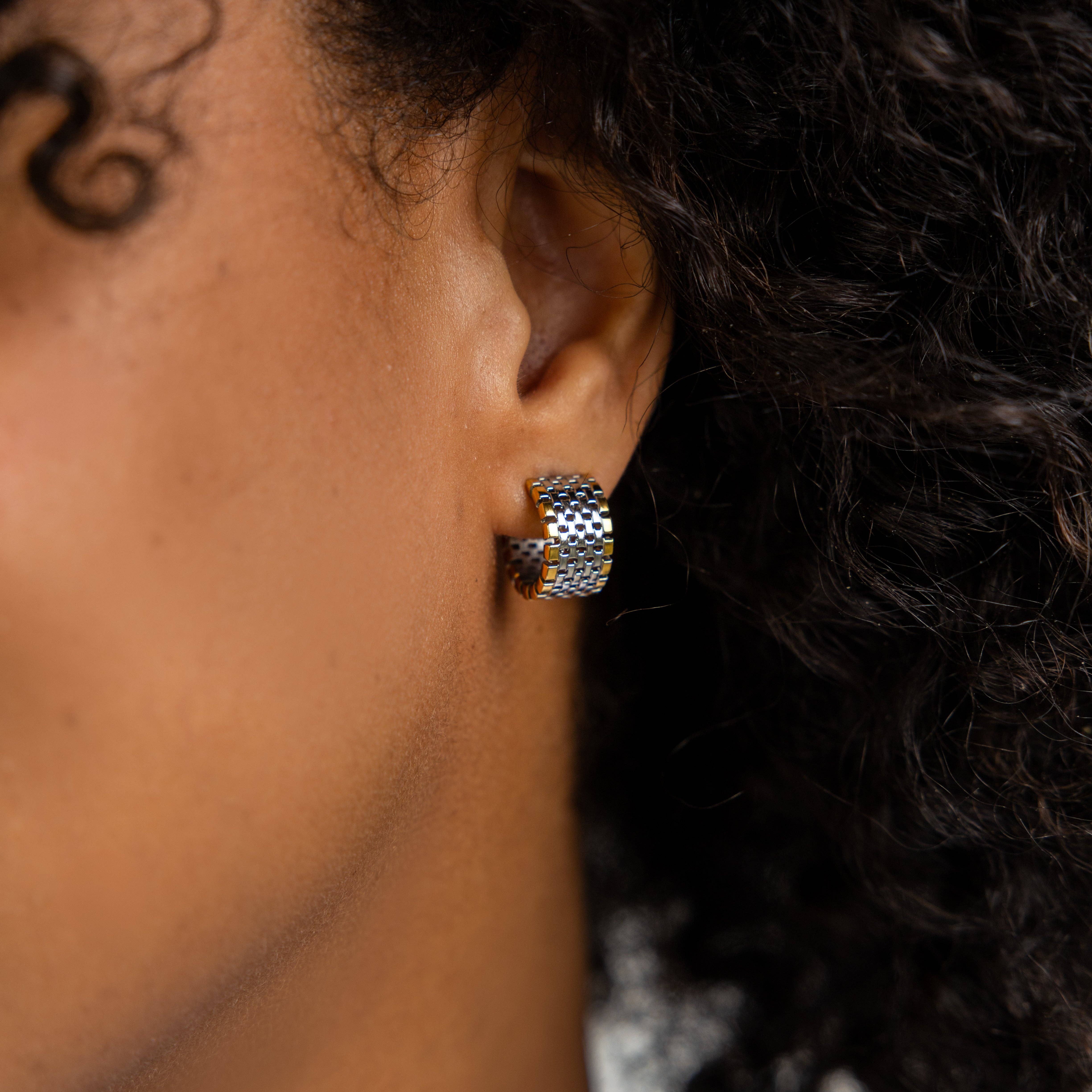 Brenda Grands Jewelry - Wholesale Hoop Earrings - Waterproof Two‑Tone Watch Hoops1