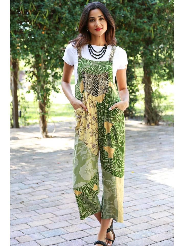 Sacred Threads - Wholesale Overalls - Women's - Patchwork Hippie Jungle Dream Overall1