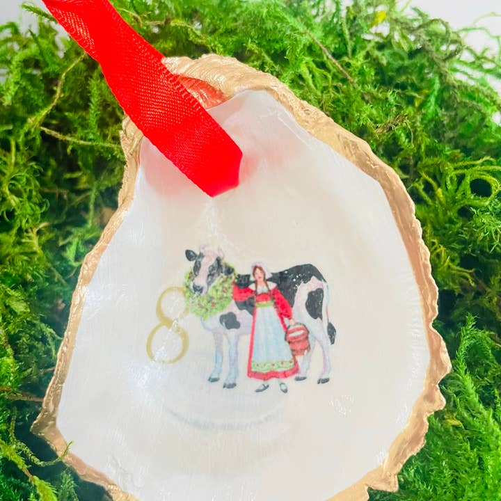 Shells by Shea - Wholesale Ornament - Oyster Shell Ornament Set,12 Days of Christmas Ornaments2