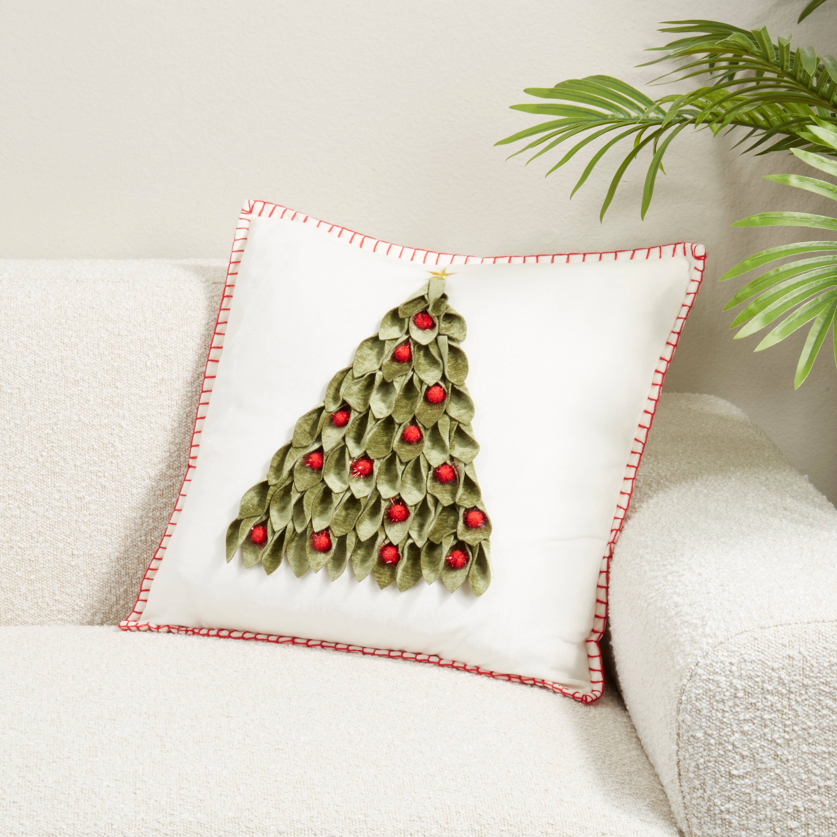 Multi Jolly Tree Throw Pillow for wholesale on Faire2