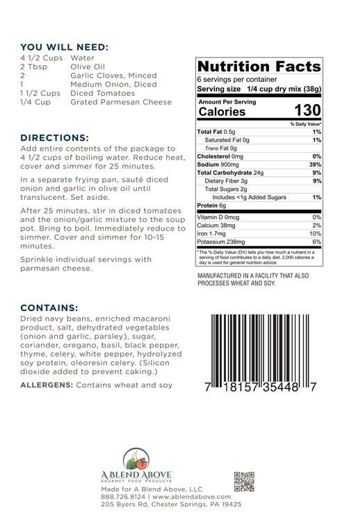 A Blend Above - Wholesale Soup - Italian Pasta & Fagioli Soup Mix4