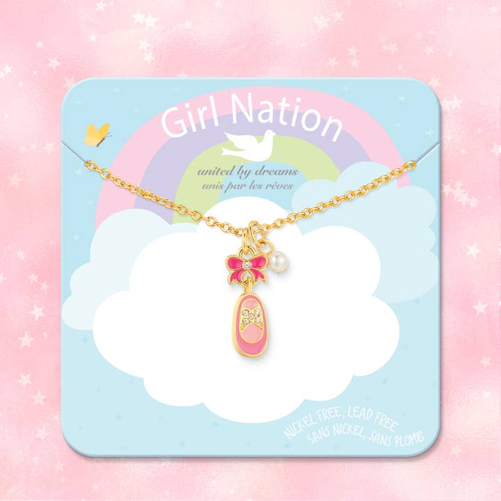 Girl Nation - Wholesale Kids Necklace - Kids - Sweet Petite Necklace | Crystal Ballet Shoe
3