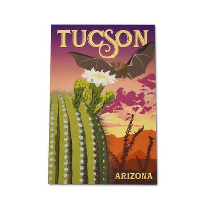 RetroTrek, DBA Sunny Days Gifts - Vente Cartes postales - Carte postale Chauve-souris & Saguaro