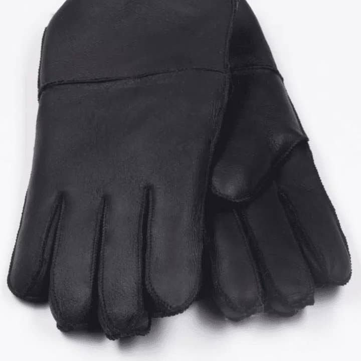 Guanti da uomo in pelle di pecora nera per la vendita all'ingrosso da parte di Sheepers