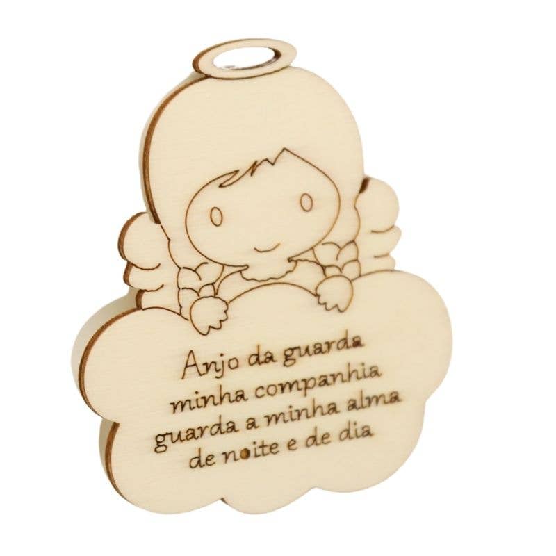 Atiladecor, Artesanato Lda - Vente Matériels de bricolage - Fille Anjinho dans les nuages avec prière « Ange gardien » 8 cm2