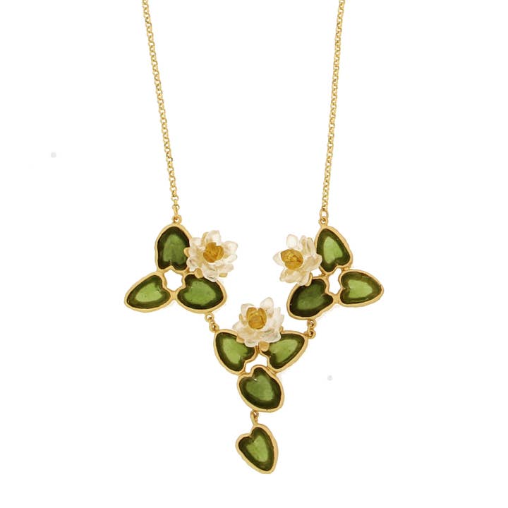 Water Lily 16" Adj. Statement Necklace for wholesale by Michael Vincent Michaud