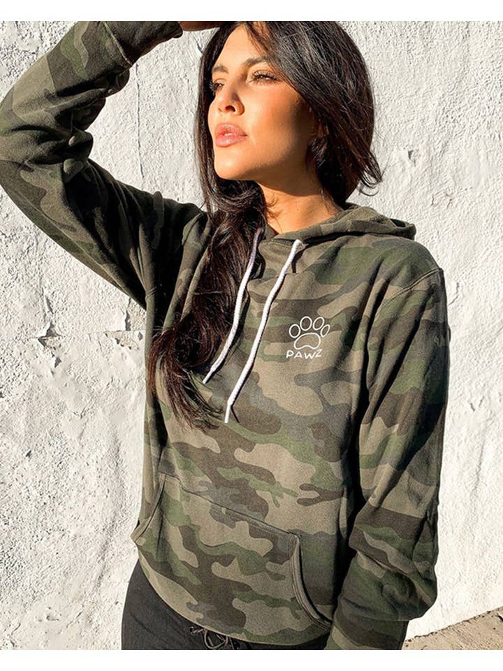 PAWZ - Wholesale Hoodie - Women's - White Classic Print Camo Hoodie3