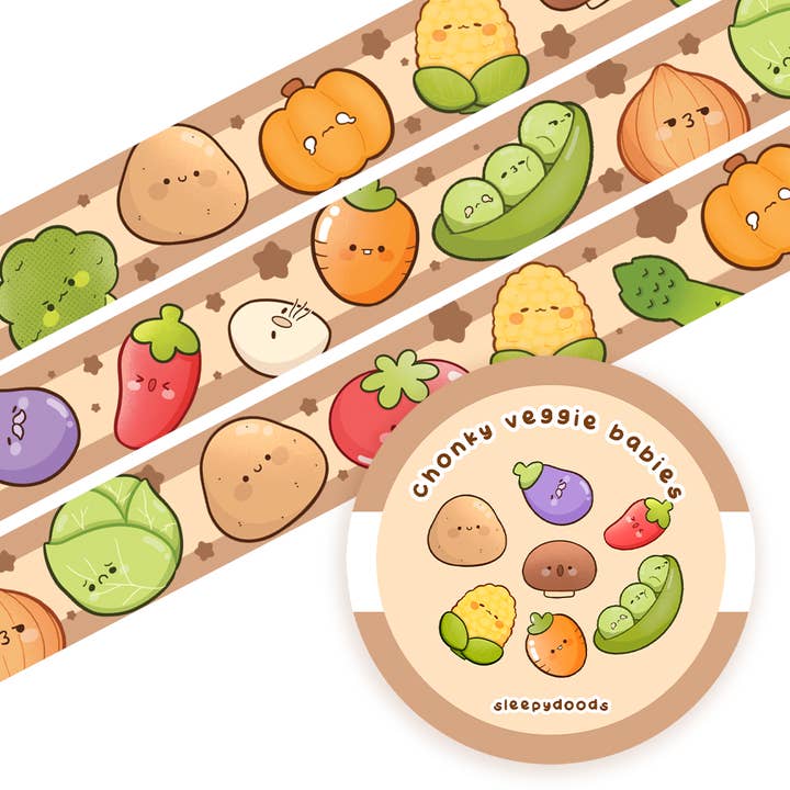 Chonky Veggies Washi Tape for wholesale by sleepydoods