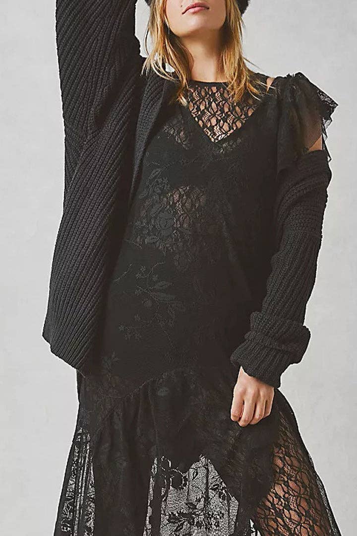 Dipped Shop – wholesale Kofta - Dam – Lapel Lös Knappar Tröja Kofta DPC26200