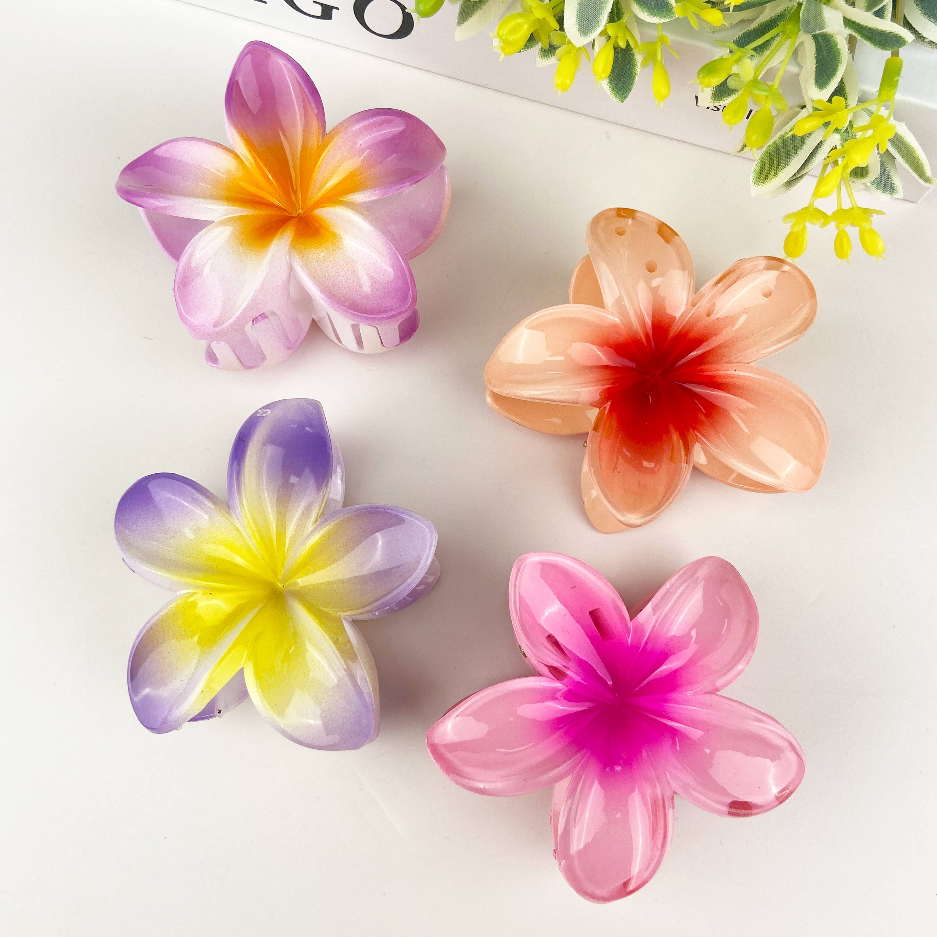 SoapElenGlen - Wholesale Hair Clip - Women's - Colorful plumeria hair Clip23