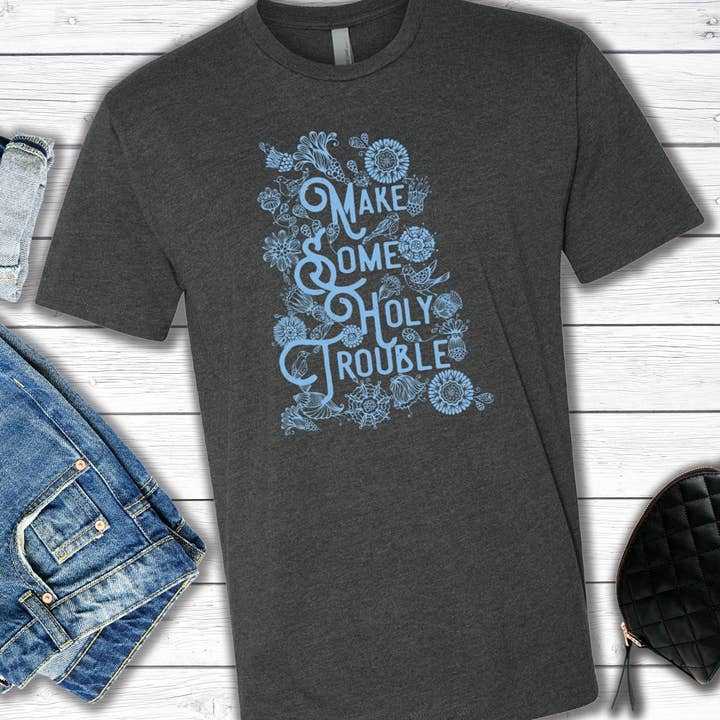 Make Some Holy Trouble Unisex Tee for wholesale by Bias & Bourbon