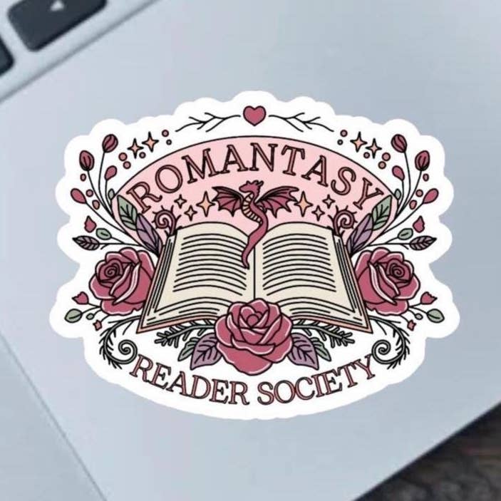 Romantasy Readers Society 2.5" Vinyl Sticker for wholesale by Fable and Flame Co.