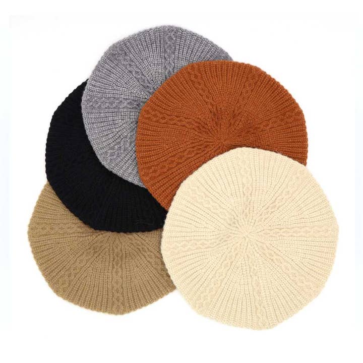 anbfashion – wholesale Basker - Dam – Solid Stickad Beret 83