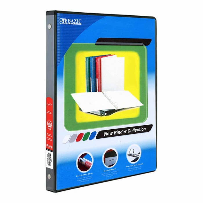 Luna Office Supply -  Everyday Essential - Wholesale Binder - 1/2"  3 Ring View Binder With 2 Pockets0