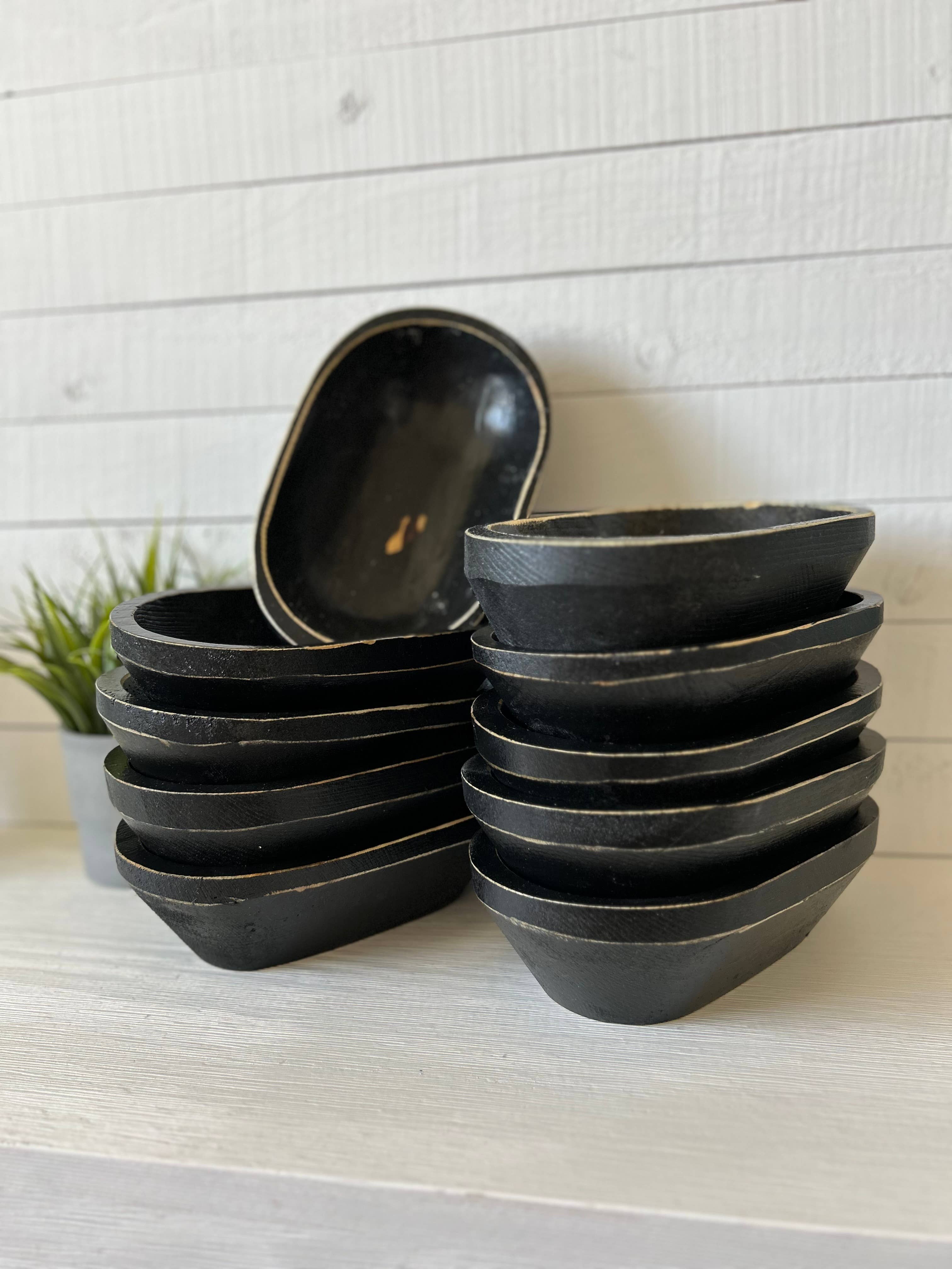 Wood Bowl Candle Supply - Wholesale Candle Holder - Farmhouse 3Wick Safe Candle Ready Rustic Reusable Dough Bowl0