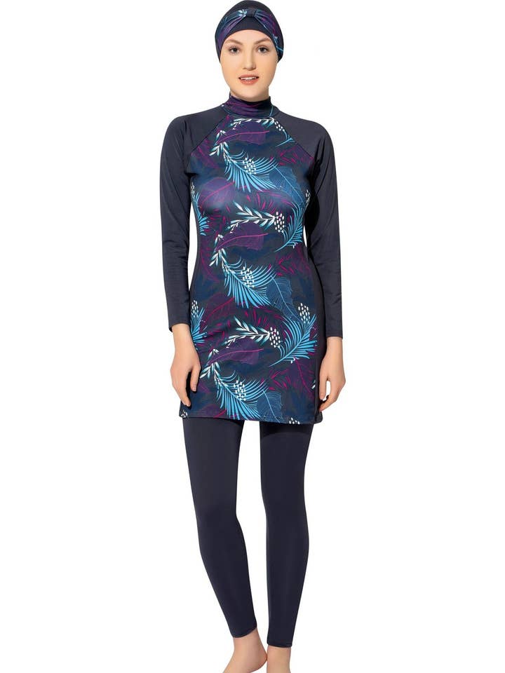 Argisa Long Sleeve Leaf Flexible Full Hijab Burkini for wholesale by Argisa
