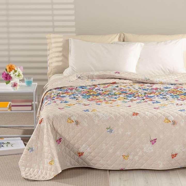 Couvre-lit matelassé en coton Serra Caleffi Garden pour la vente par caleffi spa