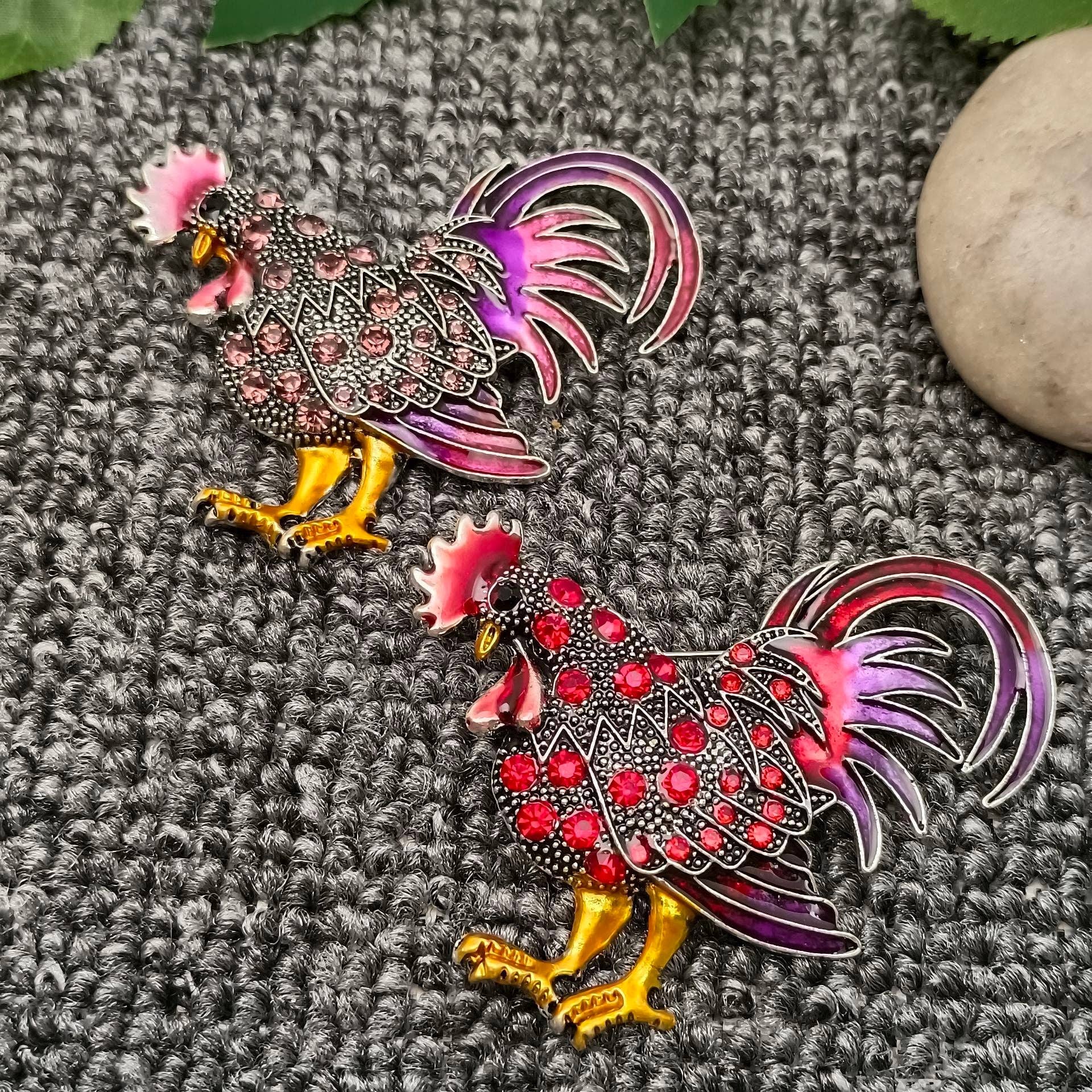 Mio Queena - Wholesale Brooch - Colored Rhinestone Enamel Rooster Brooch5