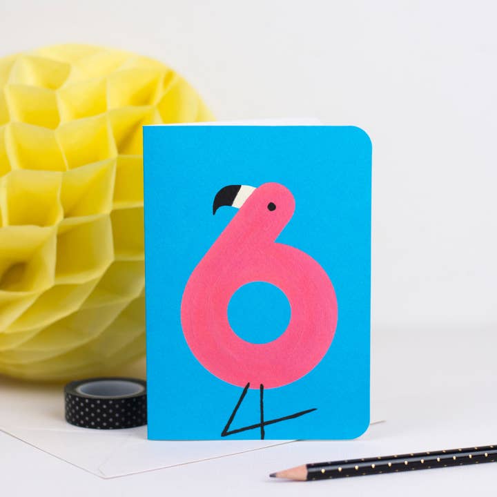 6 - Tarjeta de Número de Animal Flamenco para venta al por mayor de Love Poppet