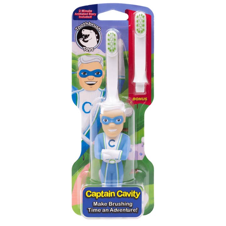 Captain Cavity Kids Character Toy Toothbrush for wholesale by VIAI Beauty