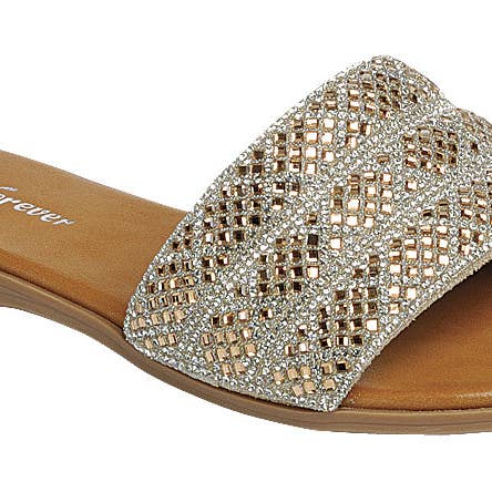 Mars Sky Shoes Wholesale - Wholesale Sandals - Women's - Forever AMPLE-93 Women Rhienstone Embellished Flat Sandals