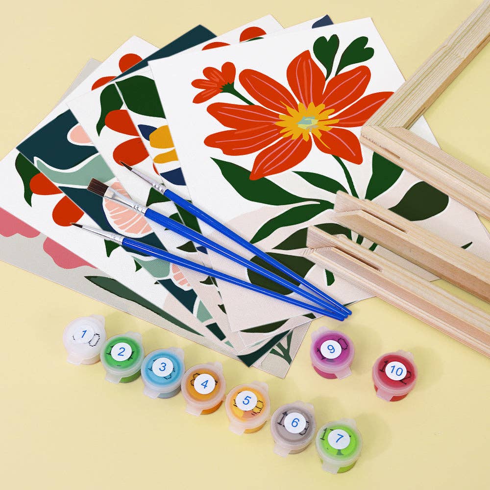 Paint Your Numbers – Großhandel Bastelset – Botanical Brights 6er-Pack Mini-Mal-nach-Zahlen-Set12