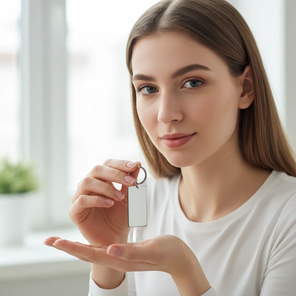 WJW - Vente Porte-clés – unisexe - Grand porte-clés barre en acier inoxydable poli, vierge7