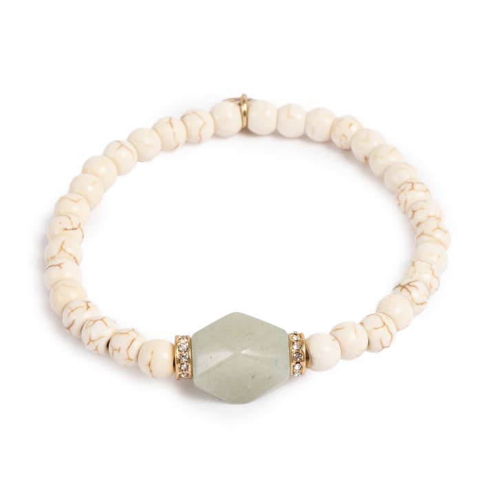 SERENITY howlite and aventurine beaded bracelet for wholesale by A&C Oslo