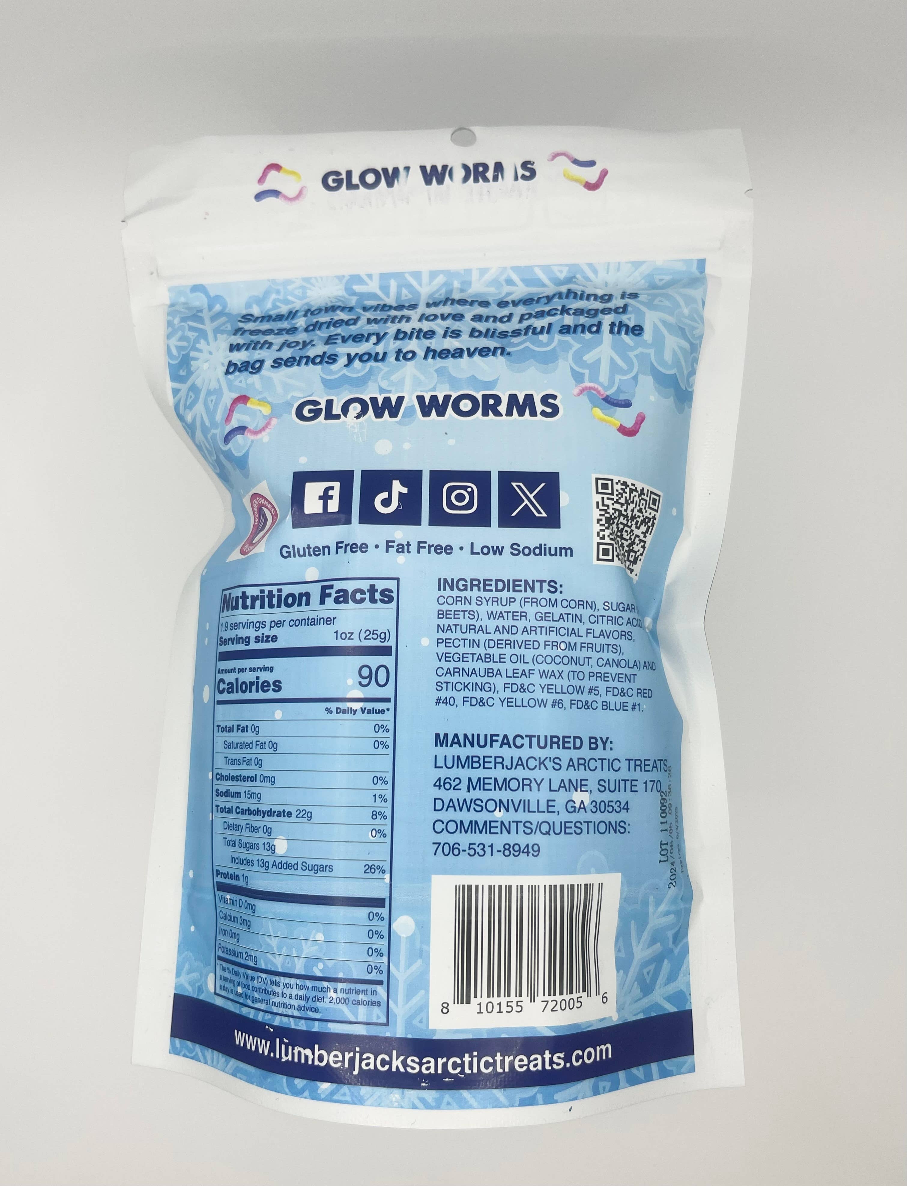 Lumberjack's Arctic Treats - Wholesale Hard Candy - Glow Worms 2oz (6x9 bag)1