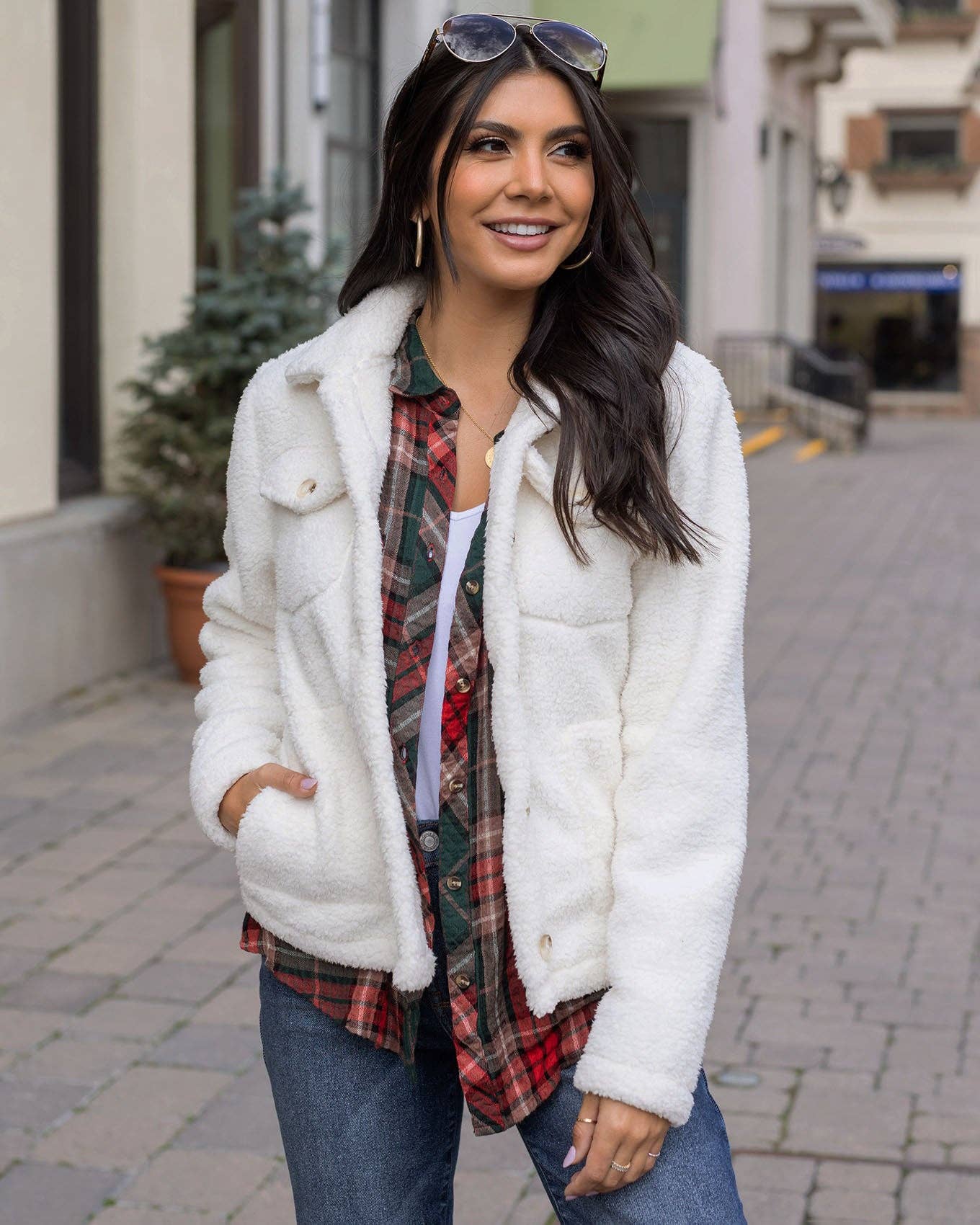 Creme Fleecejakke for engroshandel på Faire4