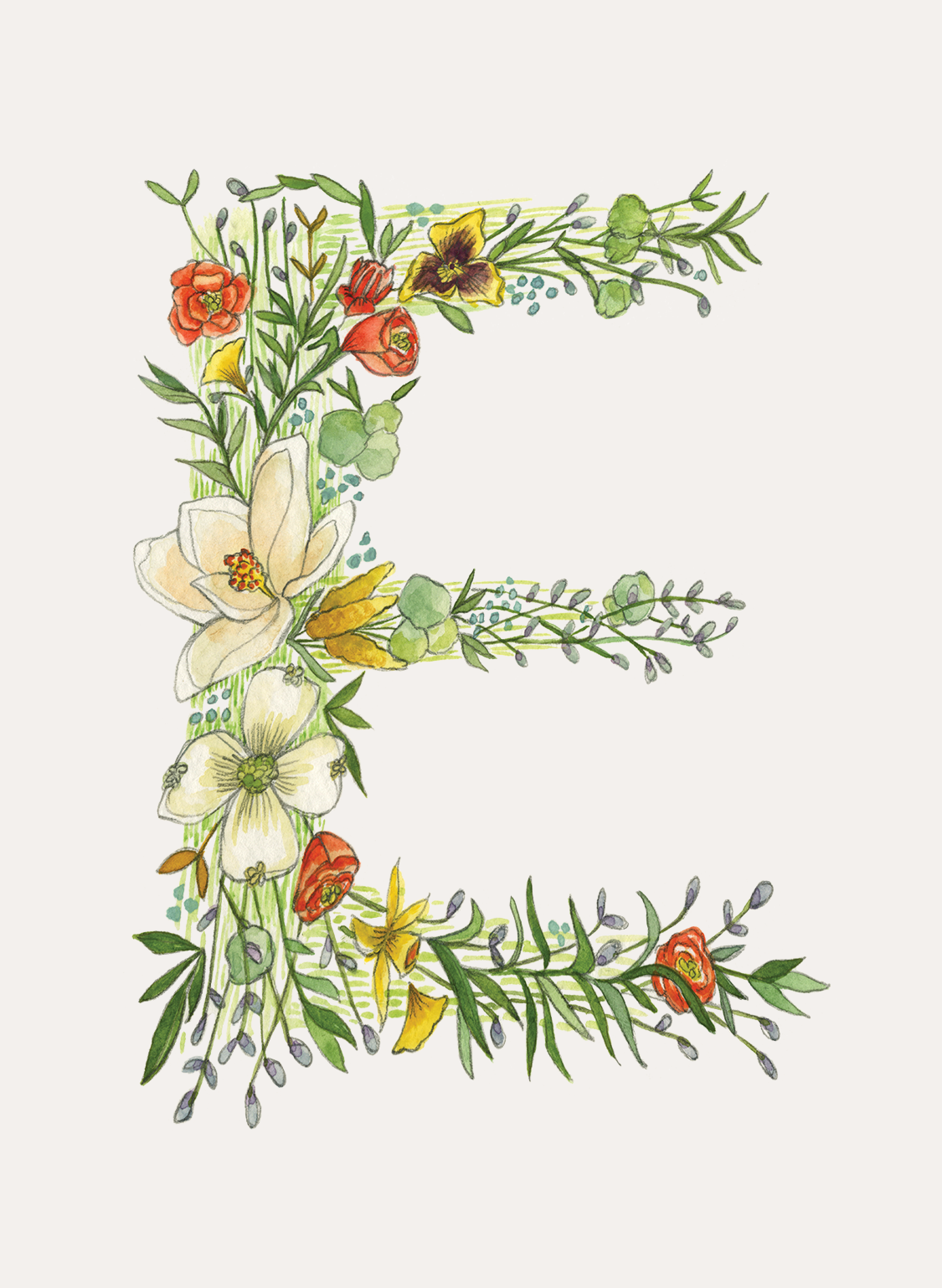 Hattie Darling - Wholesale Stationery/Notecard Set - Floral Monogram Stationery Set - 8 Folded Cards4