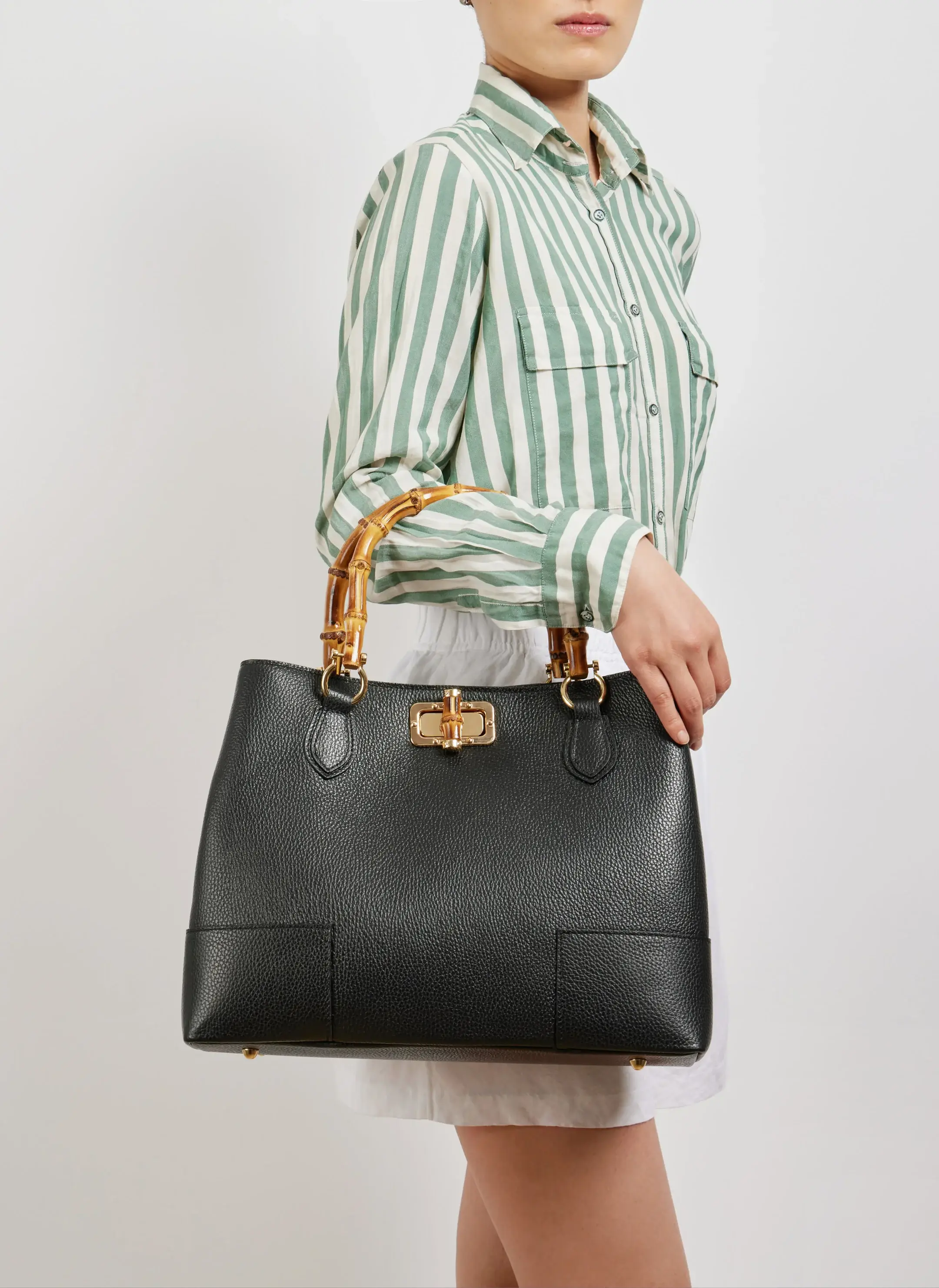 Voemièn - Wholesale Top Handle Bag - Women's - Bamboo Babe Bag in Beige Dollar Leather18