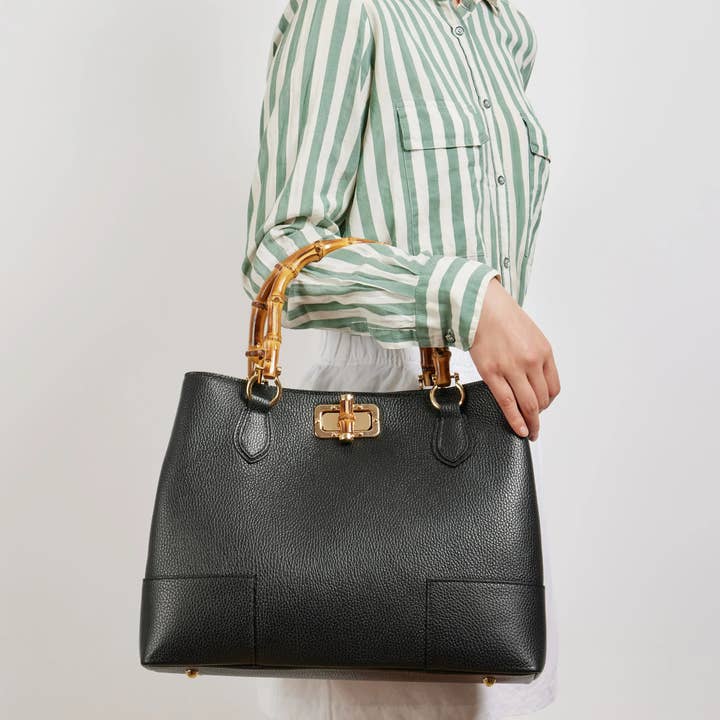 Voemièn - Wholesale Top Handle Bag - Women's - Bamboo Babe Bag in Beige Dollar Leather18