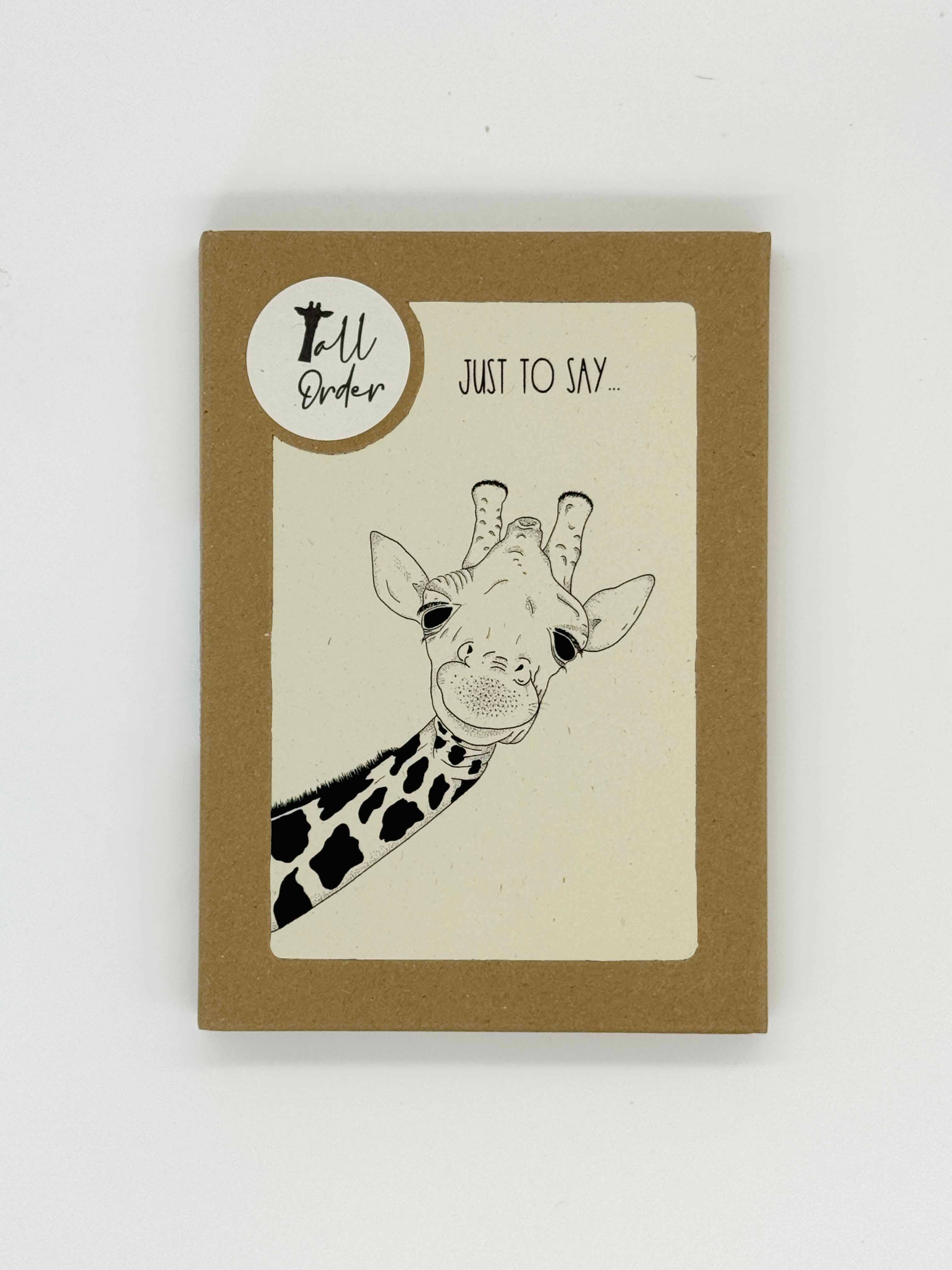 Tall Order – wholesale Kontorsmateriel/Notecard Set – Giraff Anteckningskort Pack, 8 blanka kort1