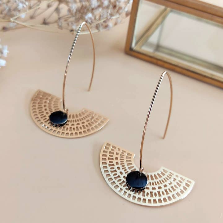 Orecchini La Rêveuse in oro nero per la vendita all'ingrosso da parte di Sophie Bijoux