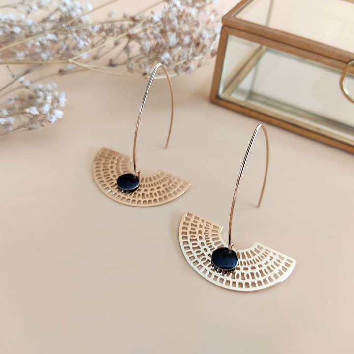 La Rêveuse Ohrringe aus Schwarzgold für den Großhandel von Sophie Bijoux