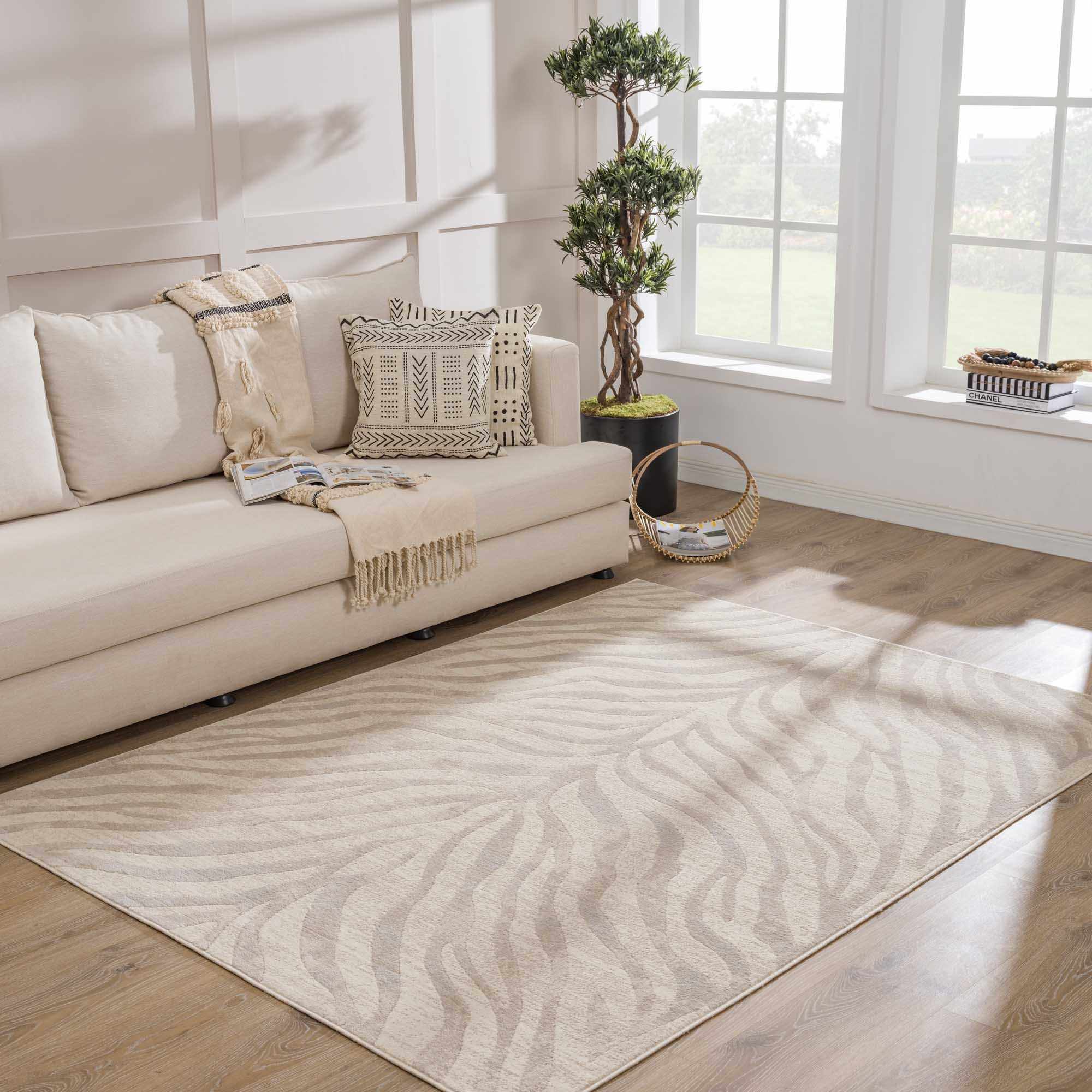 Hauteloom - Wholesale Area Rug - Beige Manteca Zebra Print Area Rug0