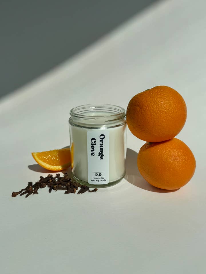 Orange Clove- 8oz | Hand-Poured Soy Candle for wholesale by R.R -rhoads.riley Candles