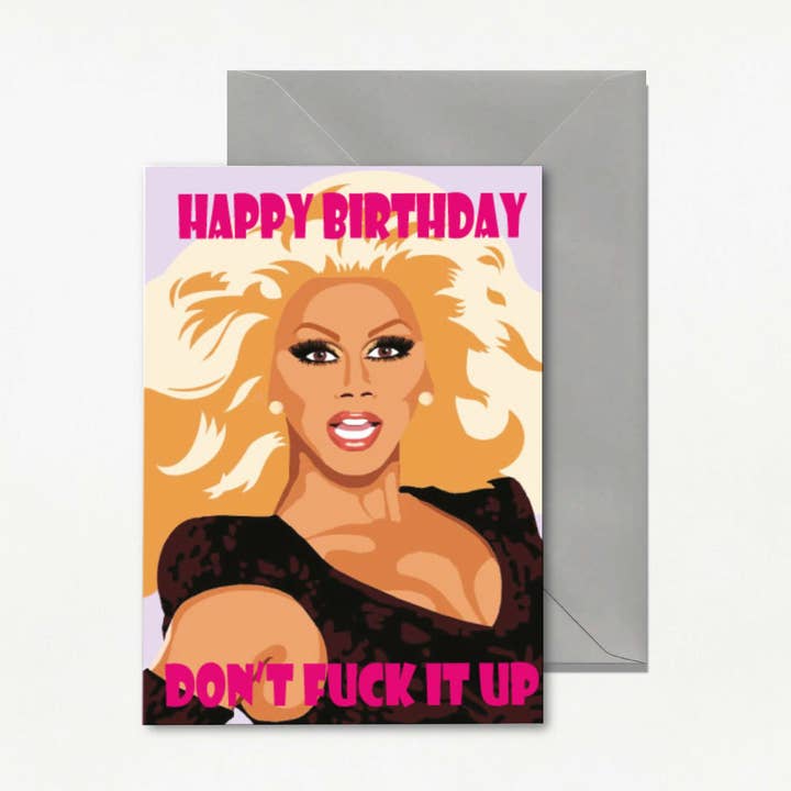 Cheeky Chops Cards & Wanky Candles - Wholesale Birthday Card - Funny Rupaul Happy Birthday Card0