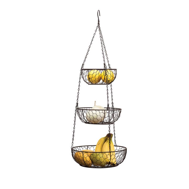 RSVP International - Wholesale Basket - Chicken Wire Hanging Basket - Bronze1